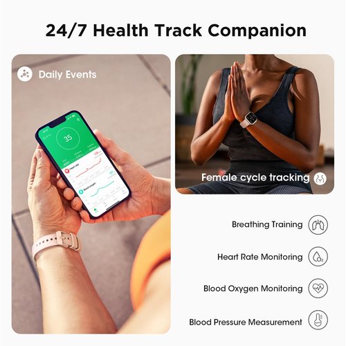 Health & Fitness Trackers for Women Men: 30 Day Battery Life Activity Tracker with Answer/Make Call Blood Pressure SpO2 Sleep Heart Rate Monitor 120+ Sports 5ATM Smart Watch for iPhone Android Reloj