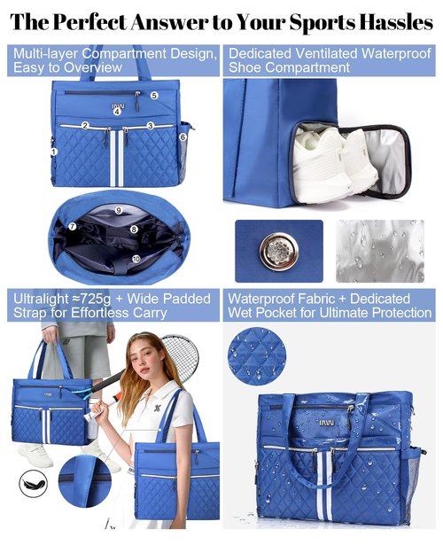 NST Tennis Gym Bag for Women, Pro Style Gym Duffle Bags with Ventilated Shoe Compartment, Tour Approved Travel Overnight Weekend Bag
