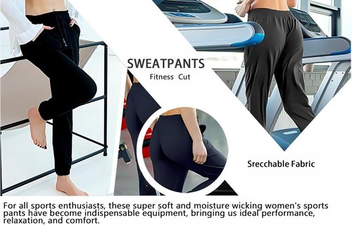 Ludomi Women's Joggers - Comfortable Drawstring Sweatpants with Pockets for Lounging & Workouts