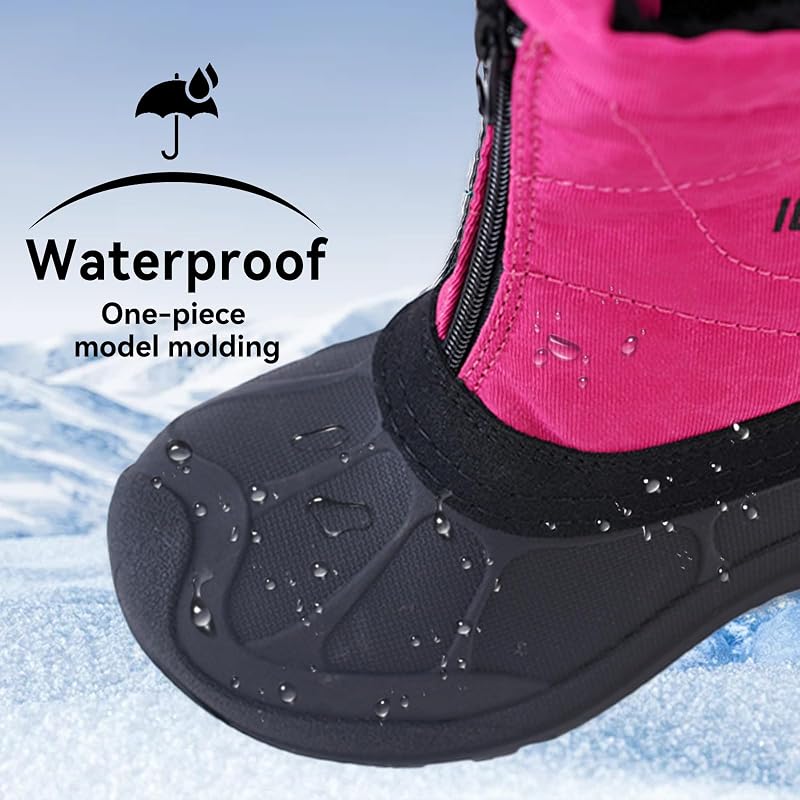 Snow Boots for Kids Waterproof Insulated Rose 11 - Little Kid, Iceface