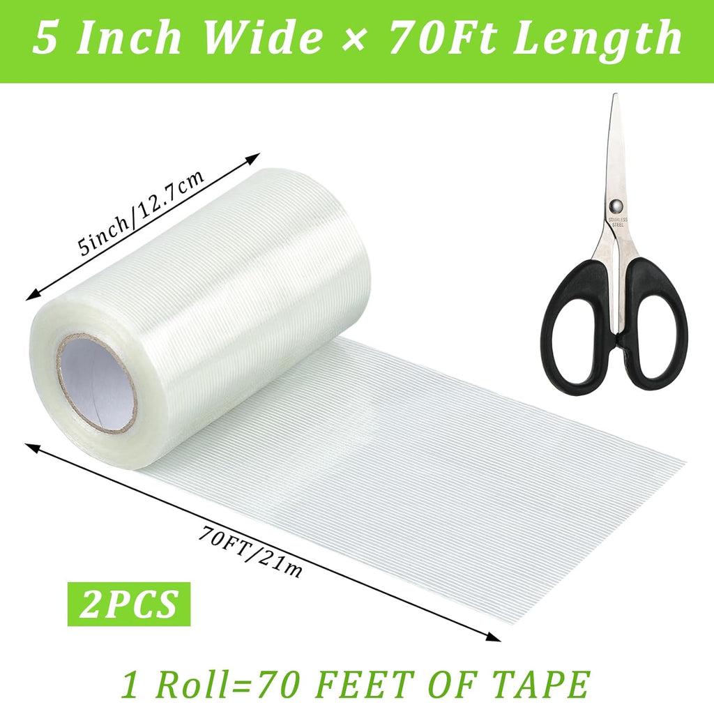 Skiennix 5-Inch RV Awning Repair Tape - Heavy Duty Waterproof & UV-Proof | 70FT Roll with Scissors