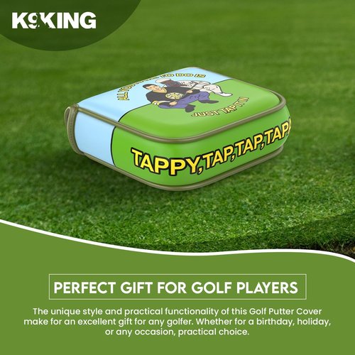 Golf Putter Cover - Premium Golf Club Protector with Magnetic Closure | Essential Golf Accessories for Men with Premium Club Protection | Funny Golf Accessories for Men (Tap Tap TapaRoo)