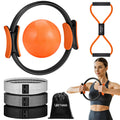 UZTUGG Pilates Equipment Kit at Home for Women, 4-in-1 Workout Essential Set with Pilates Ring, Fabric Resistance Bands, Figure 8 Resistance Band, Pilates Ball–Full Body Toning, Yoga & Stretching