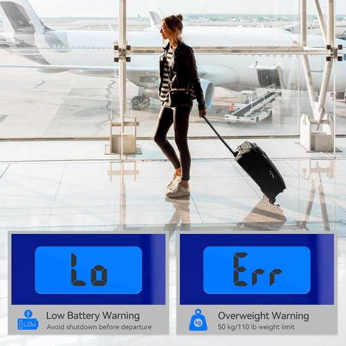 Dr.meter Luggage Scale - Digital Weight Scale with Backlight LCD Display | 110lb/50kg Capacity, Blue