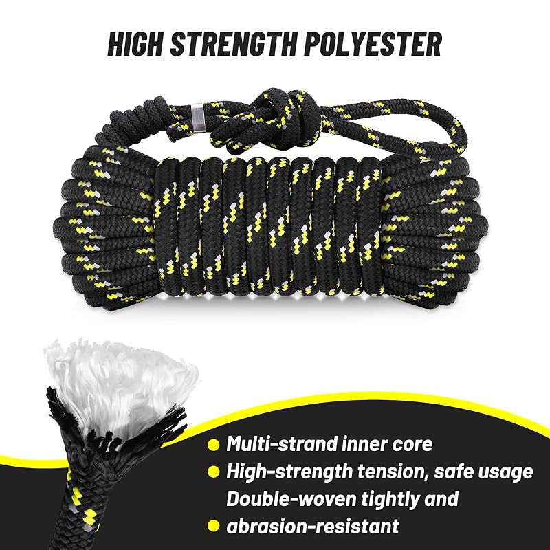 Reflective 30ft Tree Stand Safety Rope Lifeline for Hunting - Kalkal