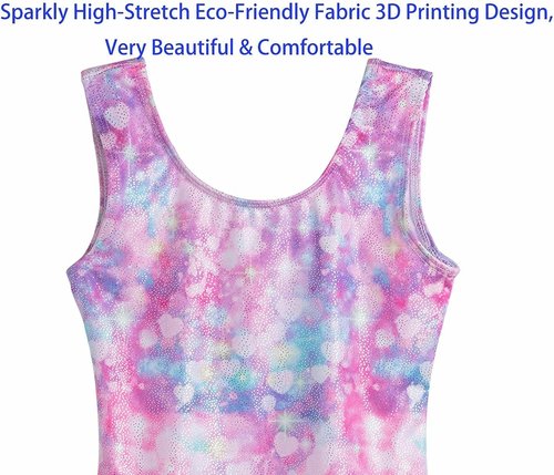 Domusgo Gymnastics Leotards - Sparkly One-Piece Tumbling Outfits for Girls | Perfect Fit & Comfort