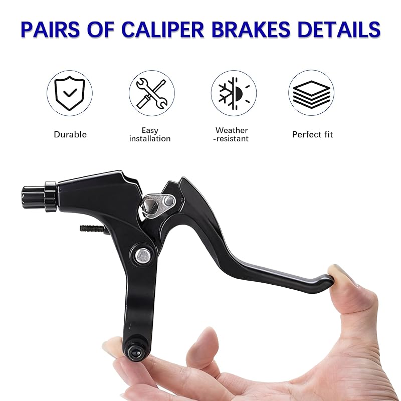 Brake Set for Bikes - Front & Rear Calipers, Levers & Cables
