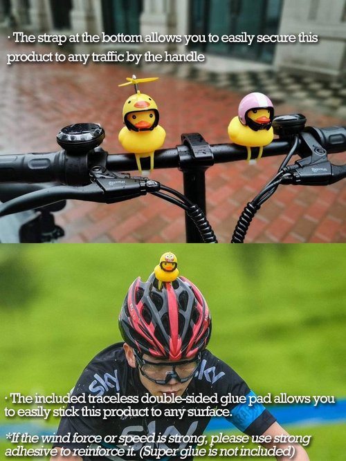 ACEDOAMARE Duck Bike Bell, Cute Rubber Yellow Duck Bicycle Accessories LED Light Propeller Cool Flame Mirror Helmet Squeeze Horns for Cycling Motorcycle Handlebar Bicycle (Purple &Black)