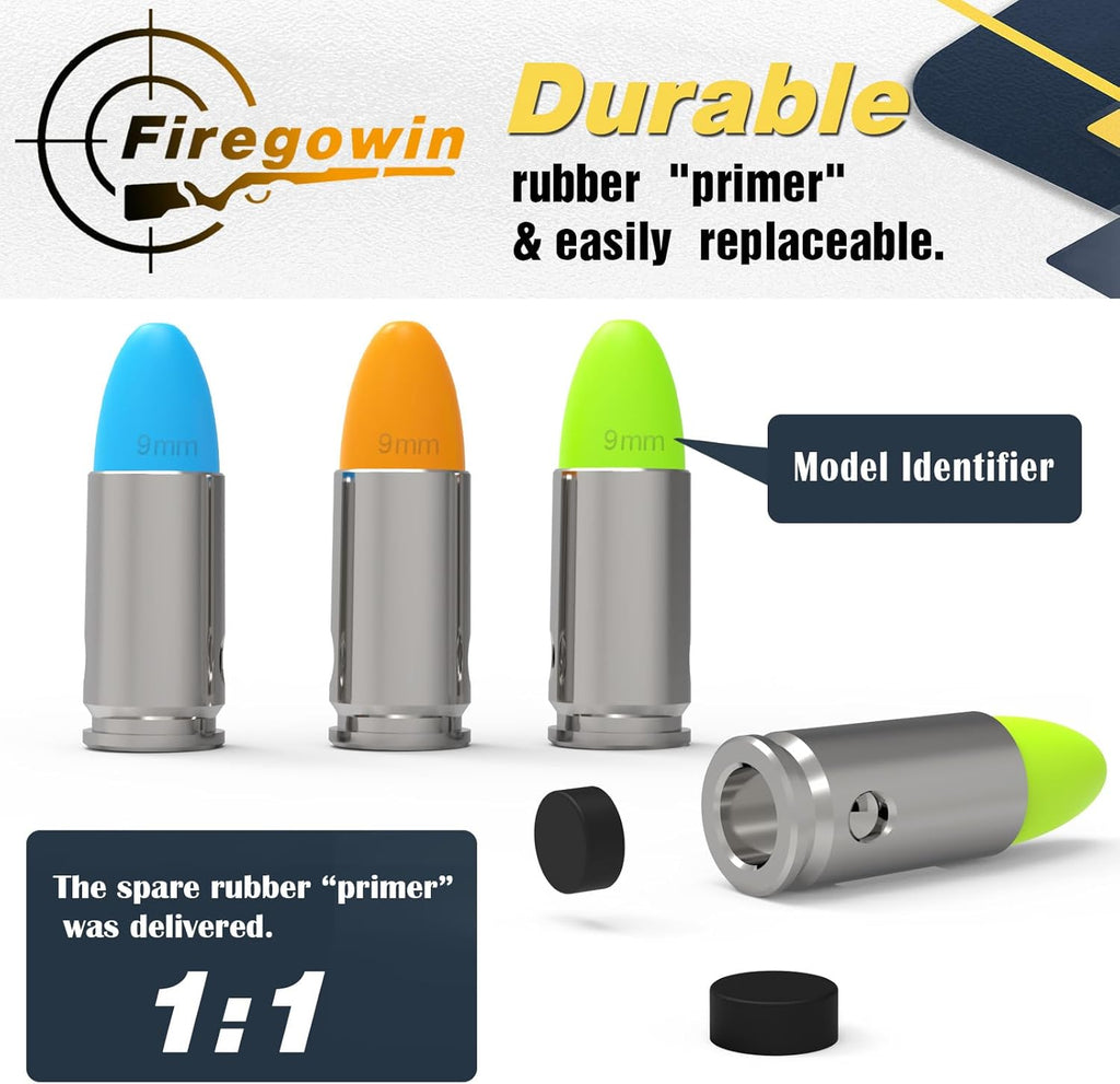 Pro Dummy Rounds - Reusable 9mm & 12GA Training Caps for Safe Dry Fire Practice | Durable Design, Multiple Colors
