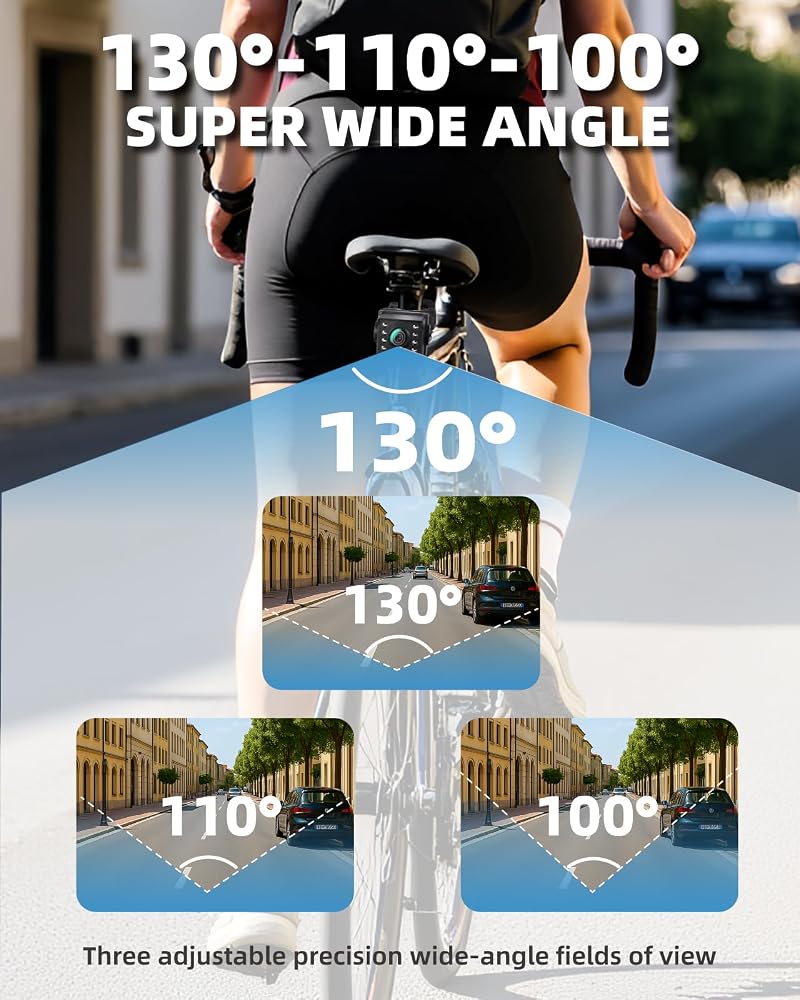 Bike Camera 360° Rotatable 4.3 inch 1080P Rear View Monitor, 5000mAh