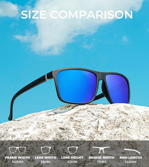 KALIYADI Polarized Men's Sunglasses - Classic UV Protection for Fishing, Driving, and Golf
