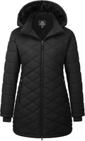 MAGCOMSEN Women's Lightweight Quilted Puffer Jacket - Warm Waterproof Coat with Hood