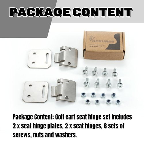 GFHUREB 2 Pair Golf Cart Seat Hinge Set for Club Cars DS Electric/Gas (1979-up) - Replaces OEM 1011652 1012412