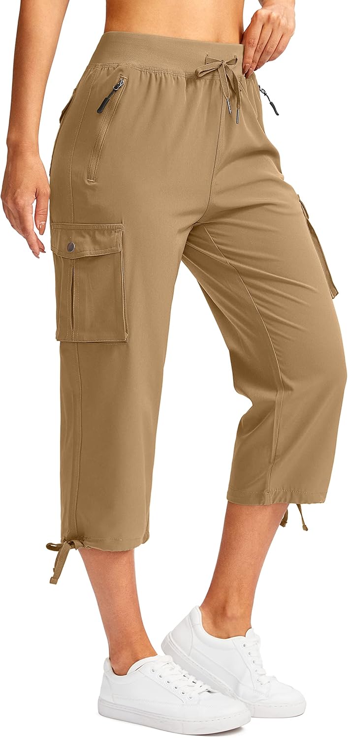 Soothfeel Women's Cargo Capris - Lightweight Quick-Dry Hiking Pants with 6 Pockets | Casual Summer Wear