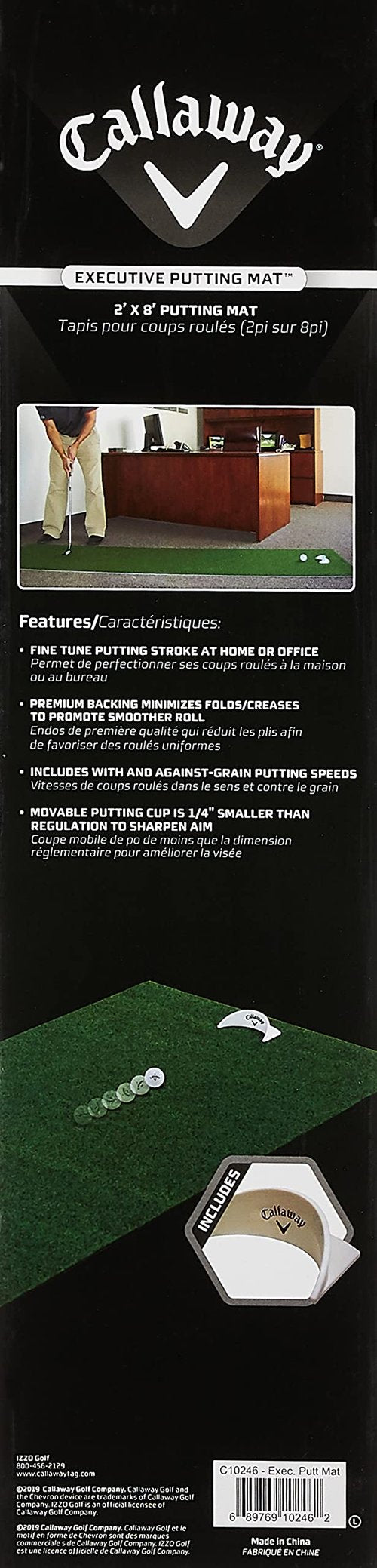 Callaway Golf Executive Putting Golf Mat, Green , 2 x 8-Feet