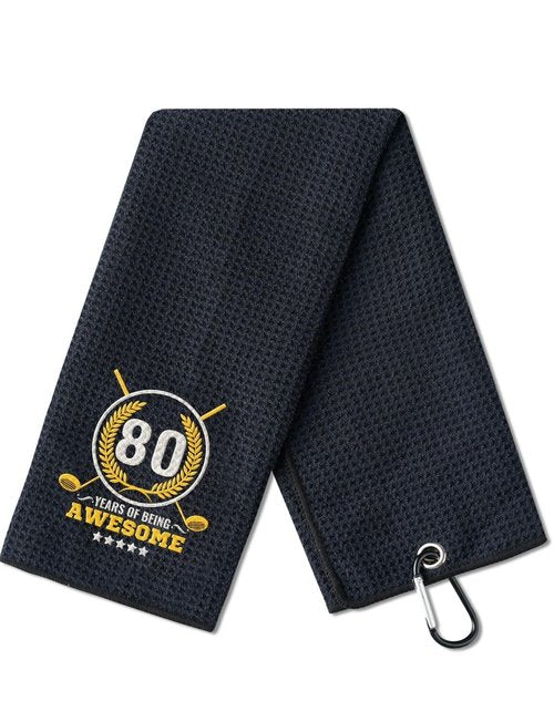 CybGene 80th Birthday Gifts Golf for Men Golfer, Funny Golf Towels for Golf Lovers, Husband, Perfect for Dad, Boss, Grandpa for Birthday
