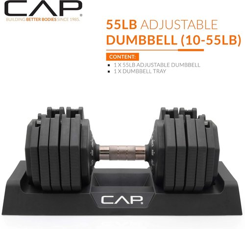 CAP ADJUSTABELL Adjustable Dumbbell Weights - Versatile Singles & Pairs | 12.5 lb, 25 lb, 55 lb Options