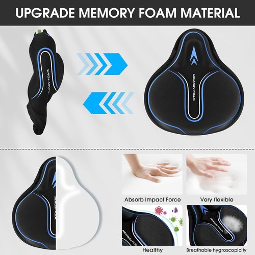 Memory Foam Bike Seat Cover - Comfortable Padded Cushion for Men & Women | Ideal for Indoor & Outdoor Cycling