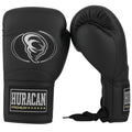 Genuine Leather Boxing Gloves – Special Satin Edition – Lace Up Training & Sparring Gloves – Muay Thai, Kickboxing & MMA – 14,16 oz – Huracan Premium (Black, 16 oz)