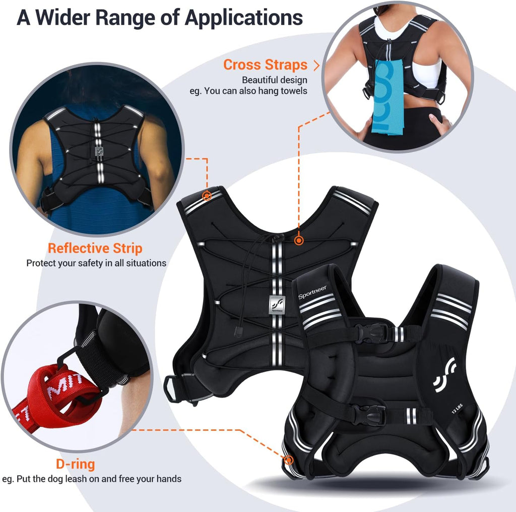 Sportneer Weighted Vest - Adjustable 8lb to 25lb for Women | Ideal for Running, Walking & Strength Training