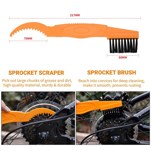 Bike and Motorcycle Chain Washer - bike Cleaner Kit Including Bicycle Chain Scrubber, Cleaner Brush Tool, Degreaser, Chain Lube, Bike Maintenance Kit for Mountain, Road, Hybrid, City Bicycles