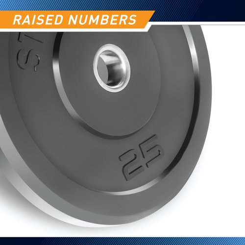 Steelbody Olympic Rubber Bumper Weight Plate - 10 lb. / 25 lb. / 35 lb. / 45 lb. Workout Weights, 25-Pound