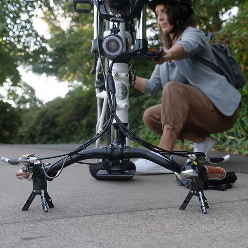 The Original Handlebar Jack Portable Repair Stand V3 | Made in the USA | 3.7" Ground Offset, for Bicycles, eBikes | Compatible w All Electric Bikes