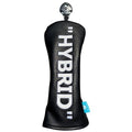 Golf Club Headcover 3 Wood Headcover Black n White Premium PU Leather Driver #3 Fairway Wood Hybrid Wood Head Cover Fits for All Brand (for hybrids)