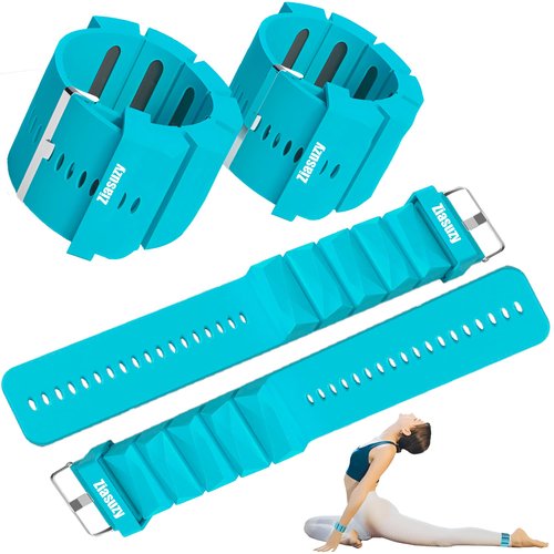 Adjustable 2 LB Ankle Wrist Weights Pair Women Men, Wearable Ankle/Wrist Weights Suitable for Yoga, Exercise,Barre,Strength Training Set of 2 (1Lb Each) (blue)