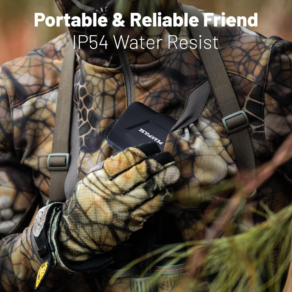 PEAKPULSE Hunting Range Finder - 1700 Yards Rangefinder with 7X Magnification & Angle Compensation