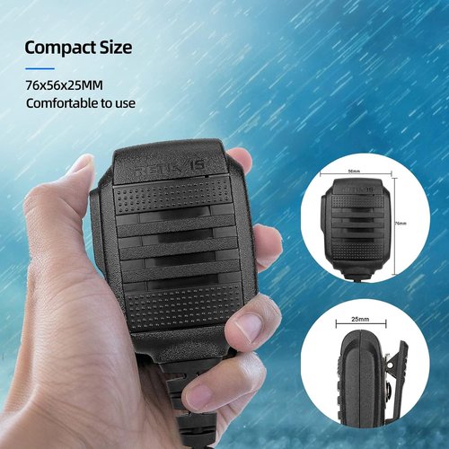 Retevis Walkie Talkie Speaker Mic,IP54 Waterproof Shoulder Mic, Compatible with RT68 RT22 RT21 H-777 RT86 RT27 RT85 RB26 RB45 BAOFENG UV-5R 888S 5RM Kenwood Samcom Arcshell Two Way Radios (2 Pack)