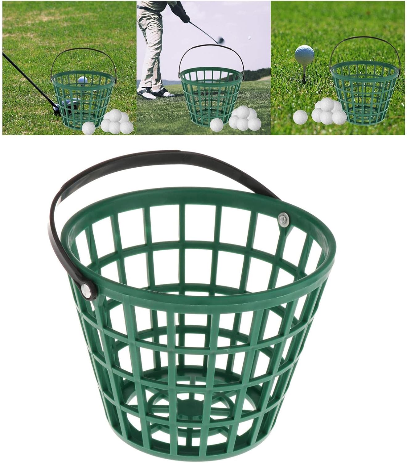 SM SunniMix Unbreakable Golf Ball Basket - Durable Container with Handle for 25/50/100 Balls