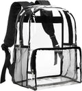 Vorspack Clear Backpack - Heavy Duty Large See-Through Bookbag for School & Work | Black