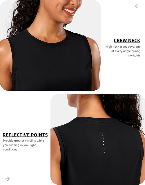 G Gradual Women's Sleeveless Workout Tank Tops - Lightweight High Neck Yoga & Tennis Shirts