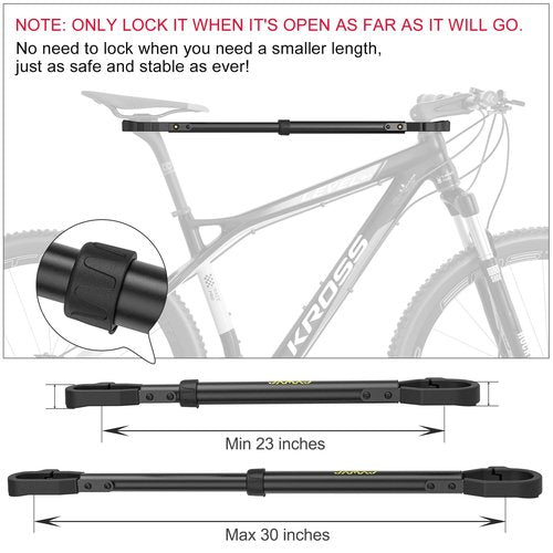 Bike Crossbar Adapter for Bike Rack (32kg/70lbs) - Top Tube Cross-Bar Adjustable - Bicycle Bike Adapter Bar for Low-Step Step-Through Bikes, BMXs, Ladies and Kids Bikes (1 PC)