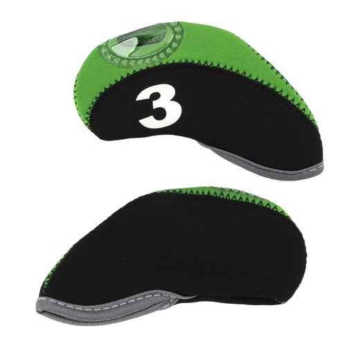 Topyond 12 PCS Golf Club Head Covers, Iron Pole Numbered Club Protective Head Covers for Men Women, Golf Iron Covers Fit for Most Standard Irons(Black Green)