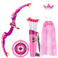 Bow and Arrow for Kids, LED Light Up Archery Set with Princess Cape and Crown, 10 Suction Cup Arrows, Target & Quivers, Outdoor Toy for Girls Aged 3-8, Birthday Gifts Toys for 4 5 6 7 8 Year Old