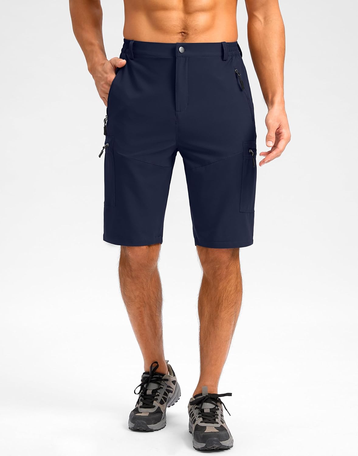 Pudolla Men's Hiking Cargo Shorts 9"/7"/11" Lightweight Outdoor Shorts for Men Trip Golf Camping Casual with 5 Zipper Pockets