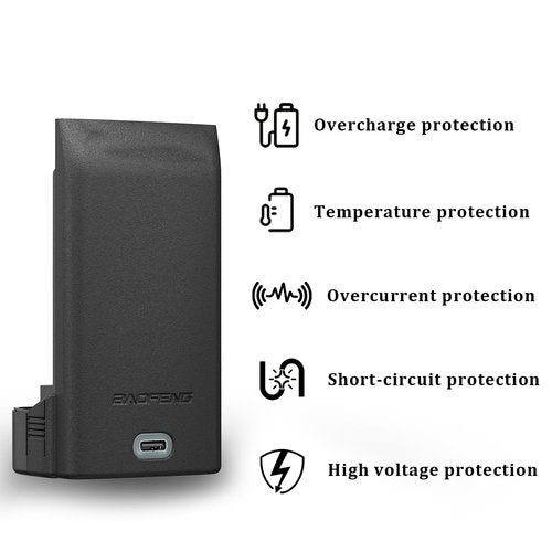 BAOFENG UV-32 Radio Battery 2500mAh Li-ion Battery for UV-32 Walkie Talkie 16.28Wh BC-32UV for Two Way Radio DC7.4V with Screwdriver