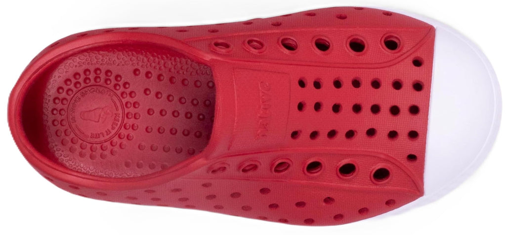 Native Shoes Unisex-Kids Jefferson Sneakers, Ruby Red/Shell White, 13 Little Kid