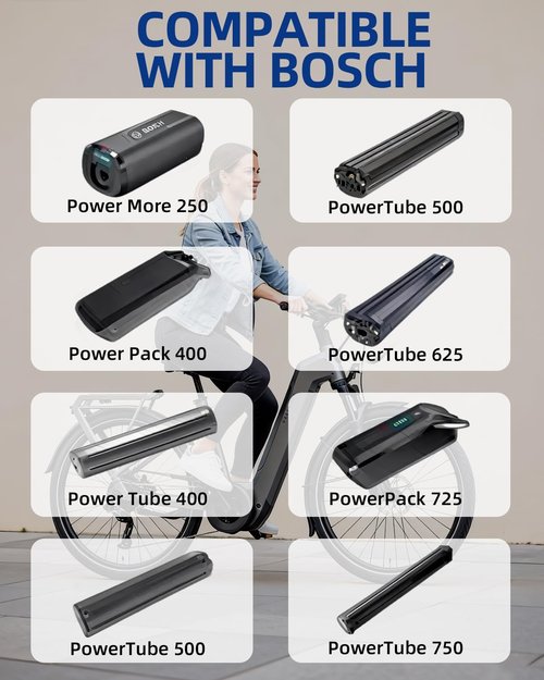 42V 2A Fast Battery Smart Charger for Bosch Electric Ebike 36V Lithium Battery, Compatible with Bosch Electric Bike Performance Line, Active Line & CX Models, Compact Design, SGS Certified
