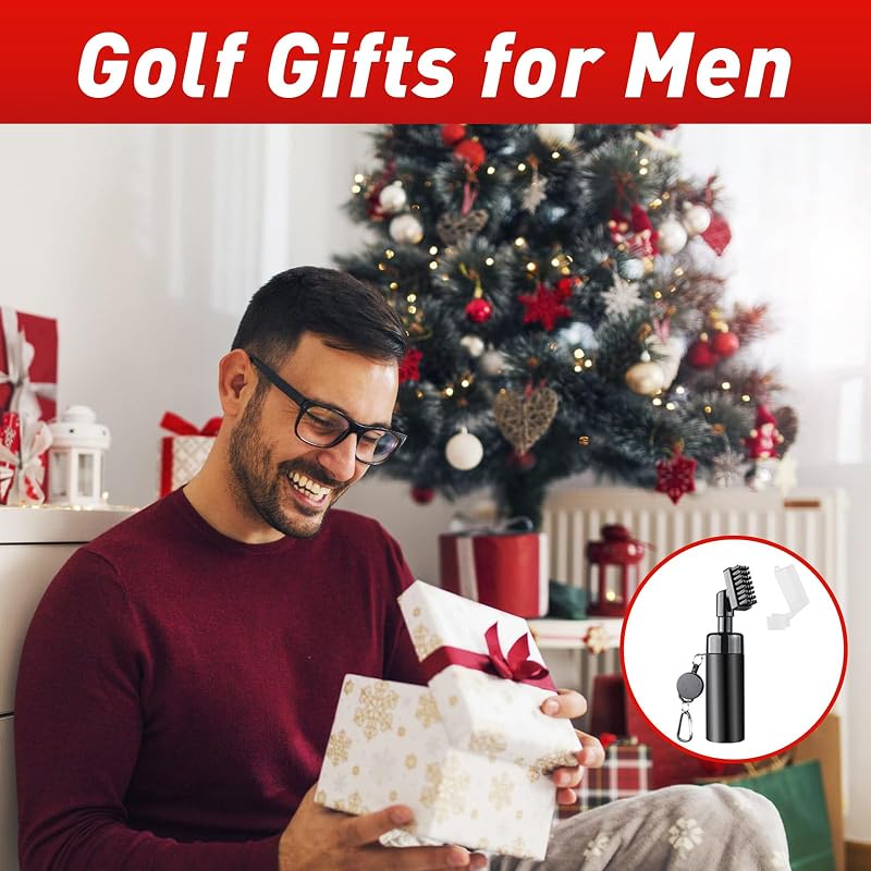 Golf Water Brush with Spray Bottle - 5 oz, Retractable Clip & Cover, Essential Golf Accessory (Variation: Golf Club Brush)