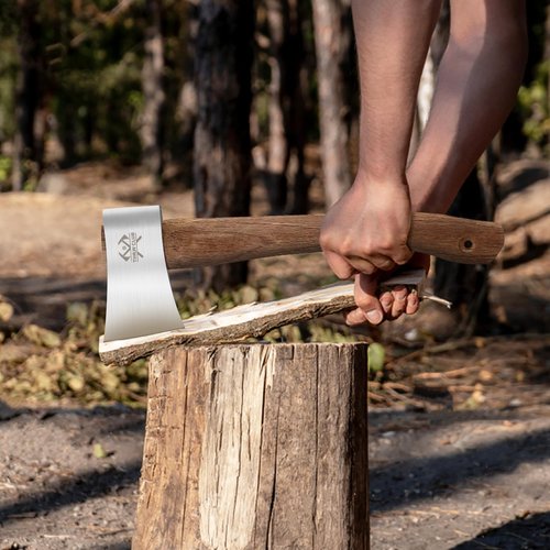 THRWCLUB Throwing Axe, 3 Pack 14.5" Throwing Hatchet with High Carbon Steel & Wooden Handle, Great for Axe Throwiing Game, Competition and Recreation, Gift for Men