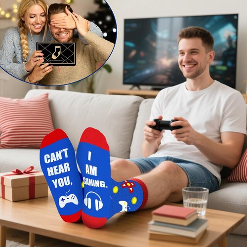 Auch Gaming Socks - Funny Christmas Gift for Men, Dads, and Teens | Perfect Stocking Stuffer