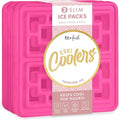 Cool Coolers Large Fashion Ice by Fit & Fresh, 3pk Ice Blocks for Lunchboxes, Quick Freeze, Space Saving, Stylish Reusable Freezer Packs for Coolers, Hot Pink