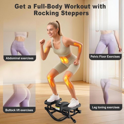 HOTWAVE Rock Stepper - Low Impact Side-to-Side Exercise Machine with Oversized Pedals | 350lbs Capacity