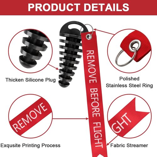 Hoedia Muffler Exhaust Wash Plug - 2 Pack with Streamers for 2 Stroke Motorcycles (0.6-1.5 Inch)