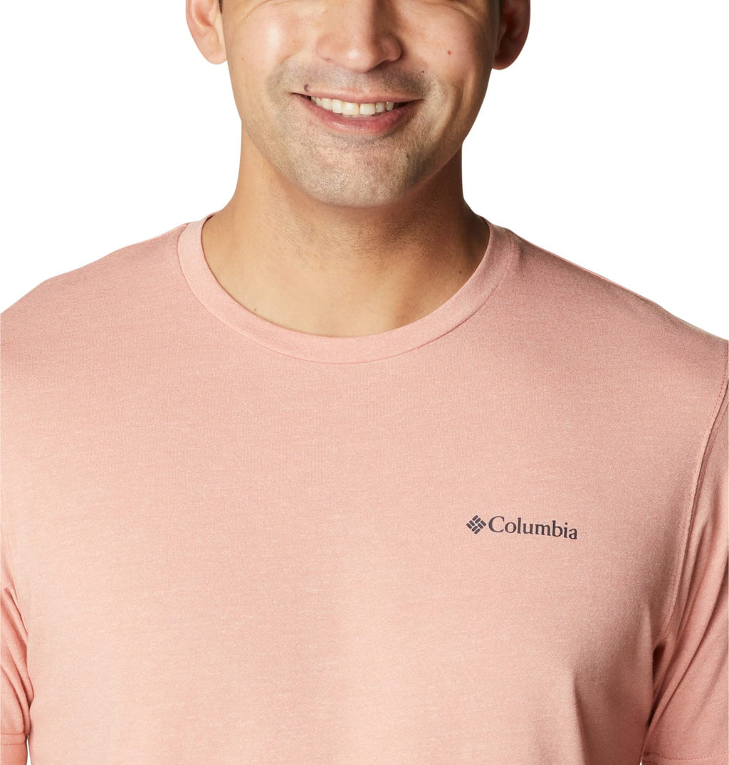 Columbia Men's Thistletown Hills Short Sleeve, Dark Coral Heather, Small