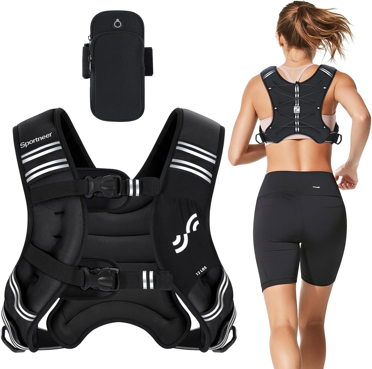 Sportneer Weighted Vest - Adjustable 8lb to 25lb for Women | Ideal for Running, Walking & Strength Training