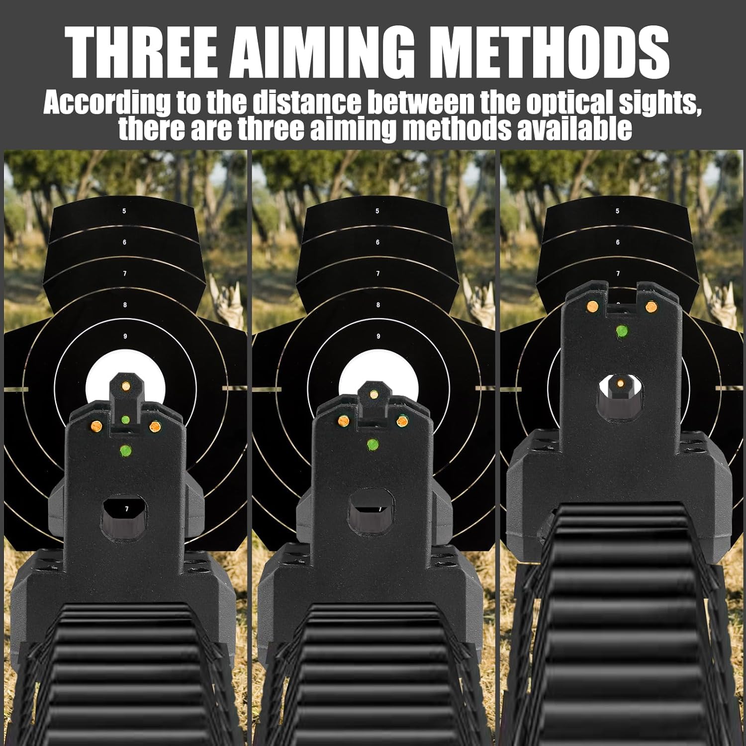 ZBULAR ZR-L3 Fiber Optic Front & Rear Sight - Multiple Aiming Methods for Enhanced Accuracy